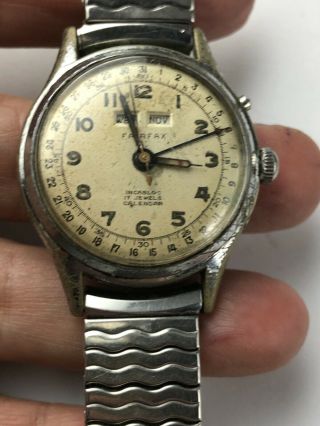 Vintage 17j Fairfax Triple Date Calendar Men’s Watch Running