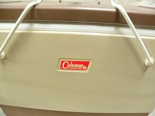 Vtg 6/79 Coleman Metal Ice Chest Cooler With Picnic Basket Type Handles (A20) 2