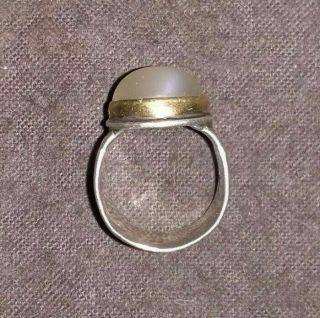 Vintage Karl Lee Big Sur Sterling and Gold Moonstone Ring 6