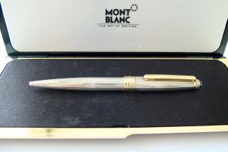 Vintage Montblanc 164 Solitaire Pinestripe Ag925 Silver Pen Good Cond