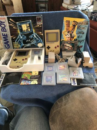 Vintage Nintendo Game Boy Bundle 1989 Dmg - 01 With 2 Game Boys And Accessories