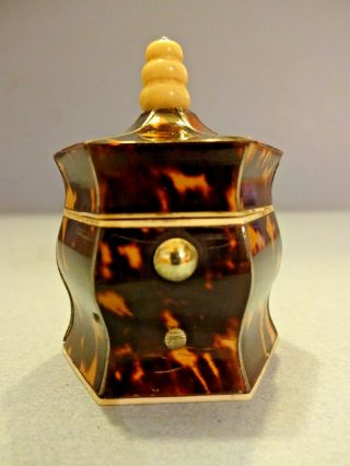 Late Georgian Antique Faux Tortoiseshell Thimble Case C 1820 - 30.