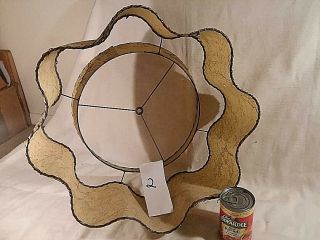 Vintage 50s MCM RARE Unusual 2 Tier Fiberglass Lamp Shade Gold Splatter 2 Of 2 2