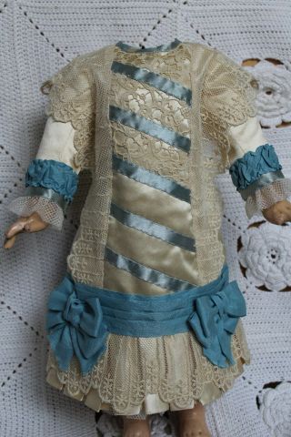 Silk Dress For Antique Baby Doll 20 .