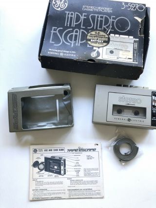 Ge Vintage Walkman Stereo Escape Cassette Tape Player 3 - 5270