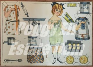 1923 DOLLY ' S DAY BY DAY WEEK DAY CARDS PAPER DOLLS 9 PAGES DOLLS & CLOTHES UNCUT 3