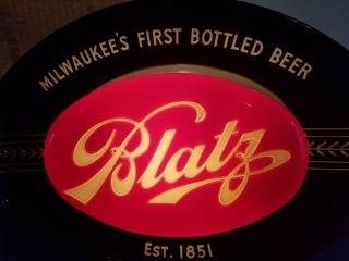 (Vtg) 1940s Blatz Beer red oval back bar light up sign & box rare 2