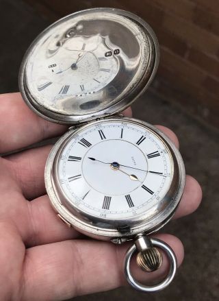 A Gents Large Antique Solid Silver Presentation Fusee Pocket Watch,  1897
