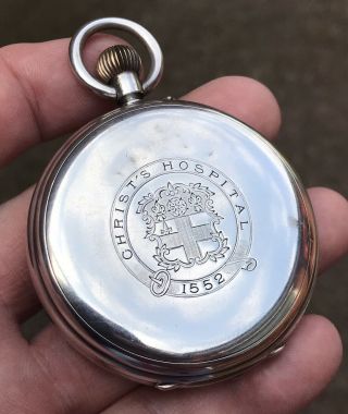 A GENTS LARGE ANTIQUE SOLID SILVER PRESENTATION FUSEE POCKET WATCH,  1897 5