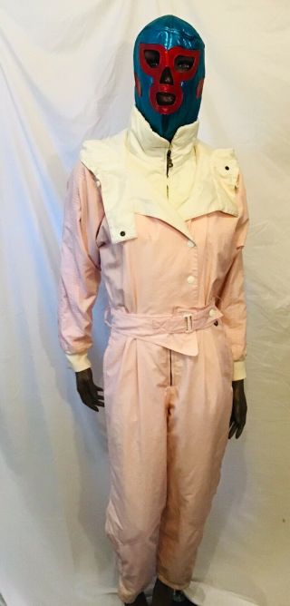 Vtg Bogner 80s Pink One Piece Retro Ski Suit Snowsuit Skisuit Jumpsuit Womens 4