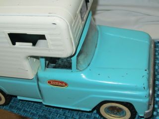 1960’s Vintage Tonka Turquoise Truck And White Camper 3