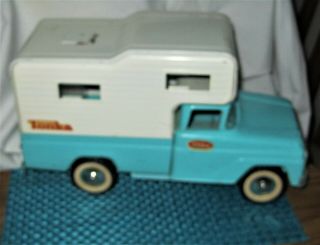 1960’s Vintage Tonka Turquoise Truck And White Camper 4
