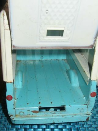 1960’s Vintage Tonka Turquoise Truck And White Camper 8