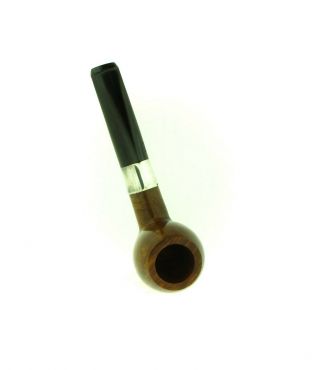 ANTIQUE CASED LBL SILVER BAND PIPE UNSMOKED 6