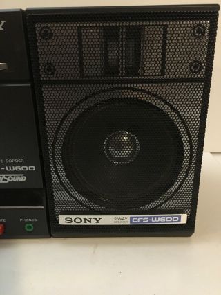 SONY CFS - W600 Tran Sound Boombox With Eq And 2 Way Speaker Vintage 5