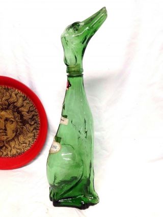 Vintage Italian Chianti Mid Century Dog Shape 23 " Glass Wine Bottle Decanter