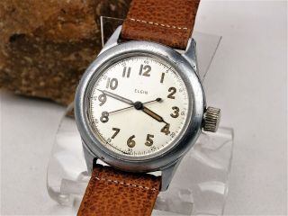 Vintage 15j Ww2 Elgin " Type A - 11 " Mililitary (af) Wrist Watch@1943 - For Repair