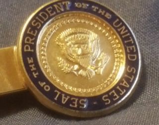 Vintage PRESIDENT Jimmy Carter White House Presidential Seal Tie Clip Neck Tie 2