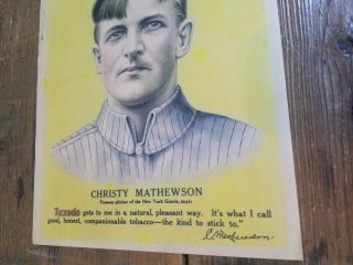 Rare Christy Mathewson Tuxedo Tobacco Pipe Cigar Store Display Sign Baseball old 3