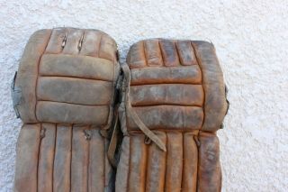 Vintage Cooper Leather Hockey Goalie Leg Pads Ice Hockey Equipment 4