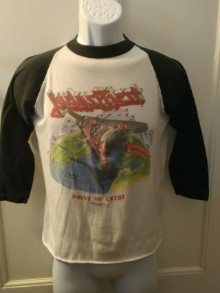 Vintage Judas Priest 1981 Point Of Entry World Wide Tour Concert T - Shirt Sz M
