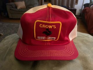 Vintage Crows Hybrids Seed.  Trucker Hat.  Snapback Patch Cap K Products 1985.