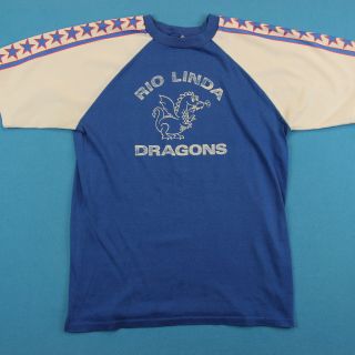 80s Star Sleeve Vintage T Shirt Men M/l │ California Dragon Retro School Tee