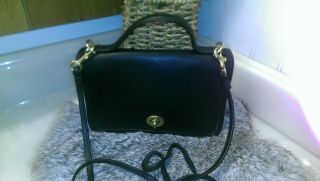 Vintage Coach Casino Black Leather Crossbody Bag - 9924 - Made In Usa