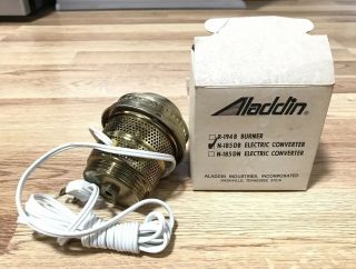 Vintage Aladdin Gold Brass Color Electric Converter Lamp N - 185db Nos