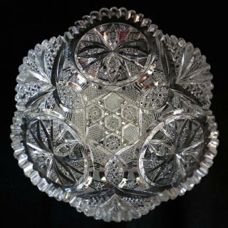 Magnificent Antique American Brilliant Cut Glass Crystal Abp Bowl