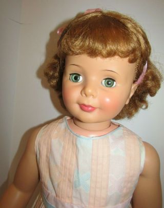 Vintage Doll Ideal Patti Playpal Blonde Curly Top Baby Face 35” 1959 - 1960s