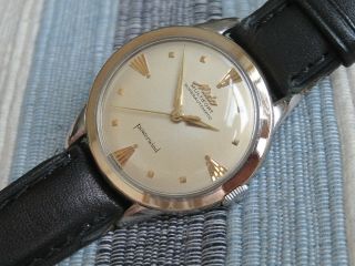 Vintage Swiss Mido Multifort automatic men ' s watch,  steel - gold,  great dial,  runs 6