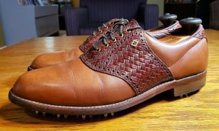 Vintage Mens Footjoy Classics Leather Golf Shoes 9.  5 B