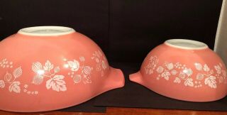 Four Pyrex Pink Gooseberry Cinderella Vtg Mixing Bowls Vintage Set 441 - 444 2