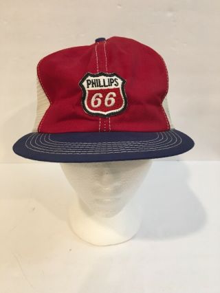 Rare Vintage K Products Hat Snapback Trucker Hat Phillips 66 Usa Red White Blue