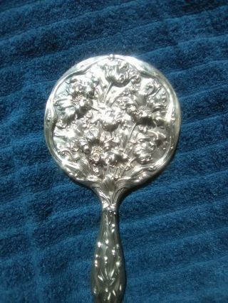 Vintage Sterling Silver Hand Held Mirror