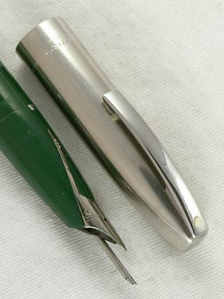 Vintage Green 1960s Sheaffer Pfm Ii " Pen For Men " Fountain Pen Restored