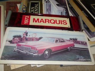Vtg 1973 Mercury Marquis Ford Red Hanging Sign Showroom Poster Display Vtg