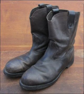 Vintage Plainsman Usa Black Leather Motorcycle Biker Boots Men 