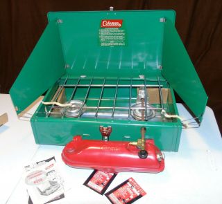 Vintage Coleman 425e499 Camping Two Burner Camp Stove 05 - 1972 Unfired