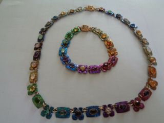 Vintage Holly Yashi Gold Filled Gemstone Necklace,  Bracelet,  And Earring Set