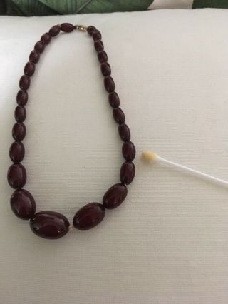 Art Deco Faturan Cherry Amber Bakelite Beads. 2