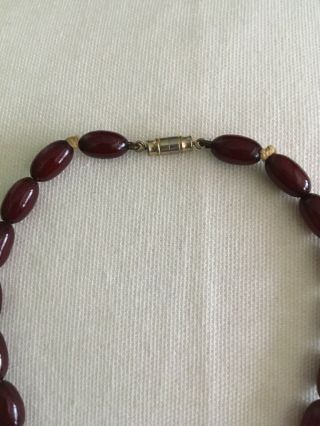 Art Deco Faturan Cherry Amber Bakelite Beads. 3