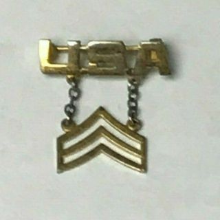 Wwii Us Army Sergeant Sweetheart Jewelry Pin Home Front Ww2 Vintage