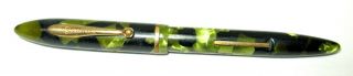 Vintage Sheaffer Lever Fill Fountain Pen,  Green&black,  3 - 25 Nib