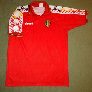 Belgium National Team 1994/1995/1996 Home Football Shirt Diadora Vintage