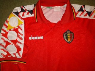 BELGIUM NATIONAL TEAM 1994/1995/1996 HOME FOOTBALL SHIRT DIADORA VINTAGE 2