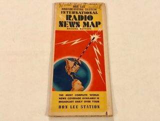 Vintage International Radio News Map Ww Ii 1940’s Us Military Don Lee Rare