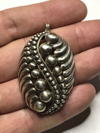 Vintage Mexican Sterling Silver 3 - D Bead Necklace Pendant By Margot De Taxco