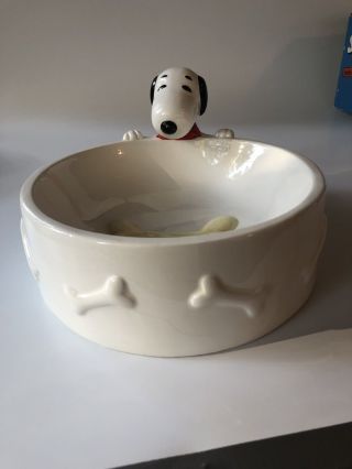 Set Of Snoopy Peanuts Vintage 1990’s Dog,  Food Dish / Water Bowl 3